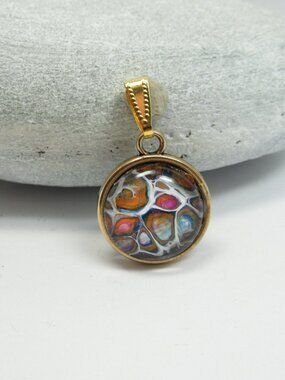 Flow art double sided pendant